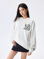 MEDM Big M Butterfly Vine Embroidered Long Sleeve Tee