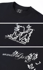 MEDM Big M Butterfly Vine Embroidered Long Sleeve Tee