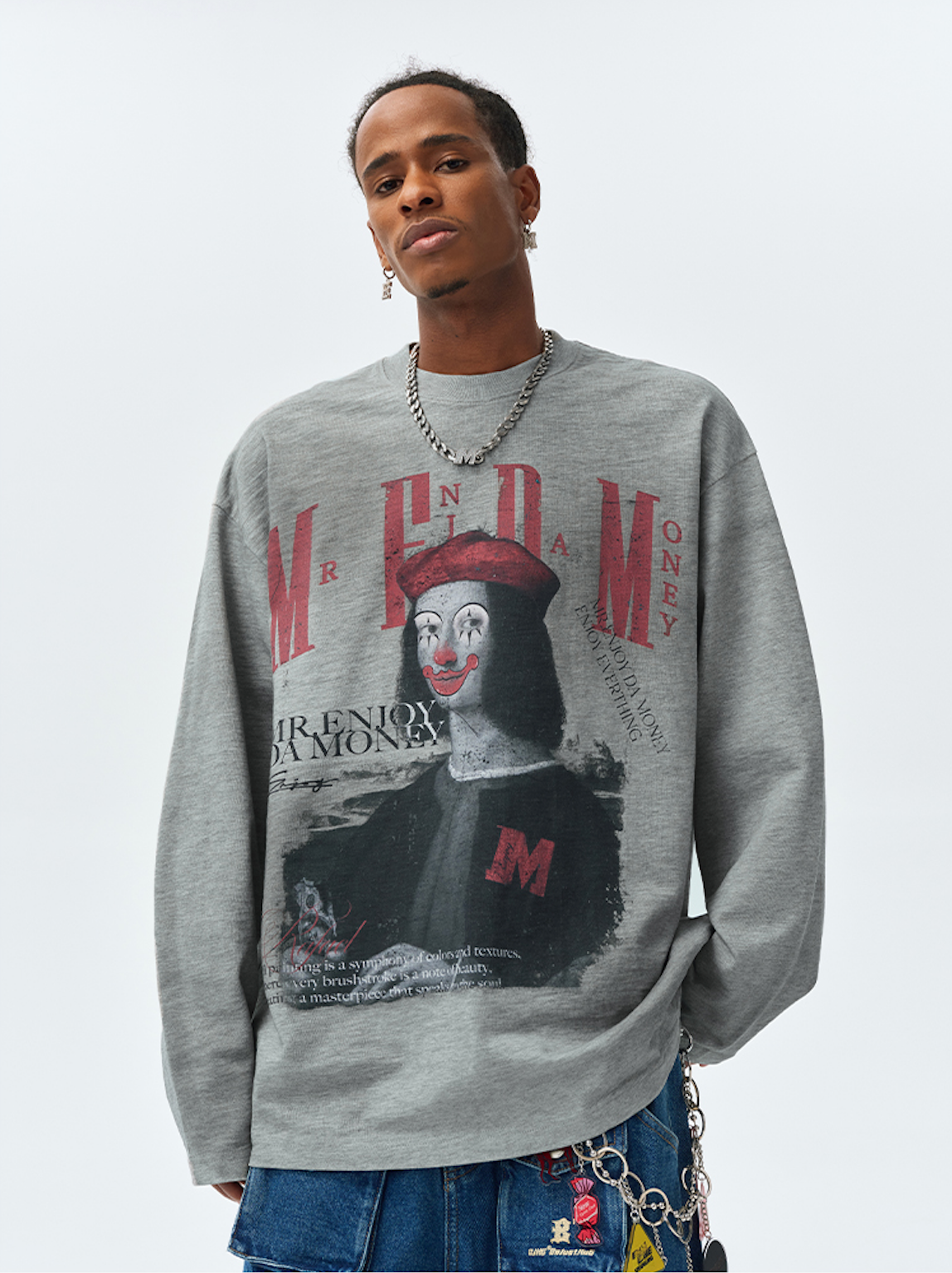 MEDM Clown Oil Painting Long Sleeve Tee