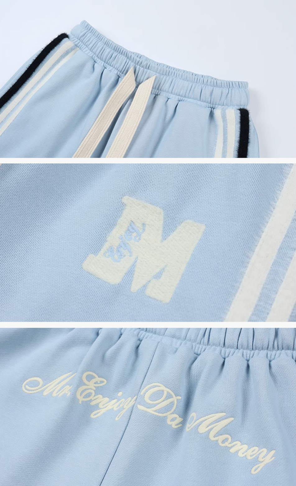 MEDM Side Stripe Four-Bar Drawstring Baggy Sweatpants