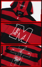 MEDM x EVA Lilith Stripe Zip-Up Knit Hoodie
