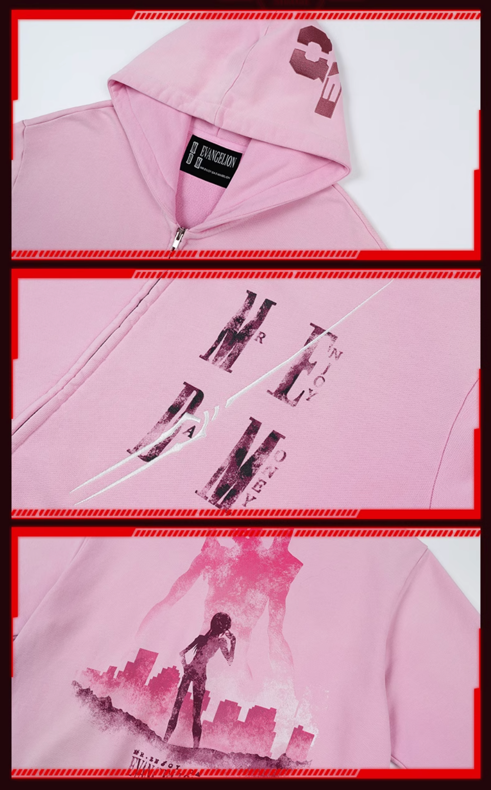 MEDM x EVA Evangelion Washed Zip-Up Hoodie