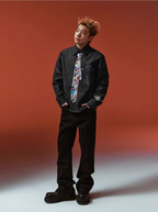 YADcrew 3D-Printed Tie & Badge Long-Sleeve Shirt