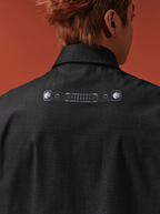 YADcrew 3D-Printed Tie & Badge Long-Sleeve Shirt