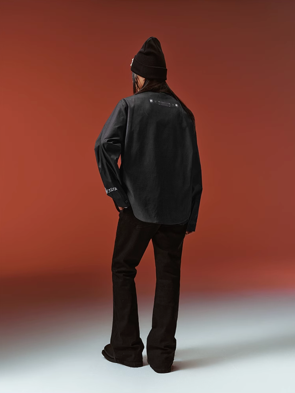 YADcrew 3D-Printed Tie & Badge Long-Sleeve Shirt