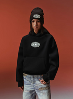 YADcrew Pearl and Embroidered Logo Puzzle Hoodie