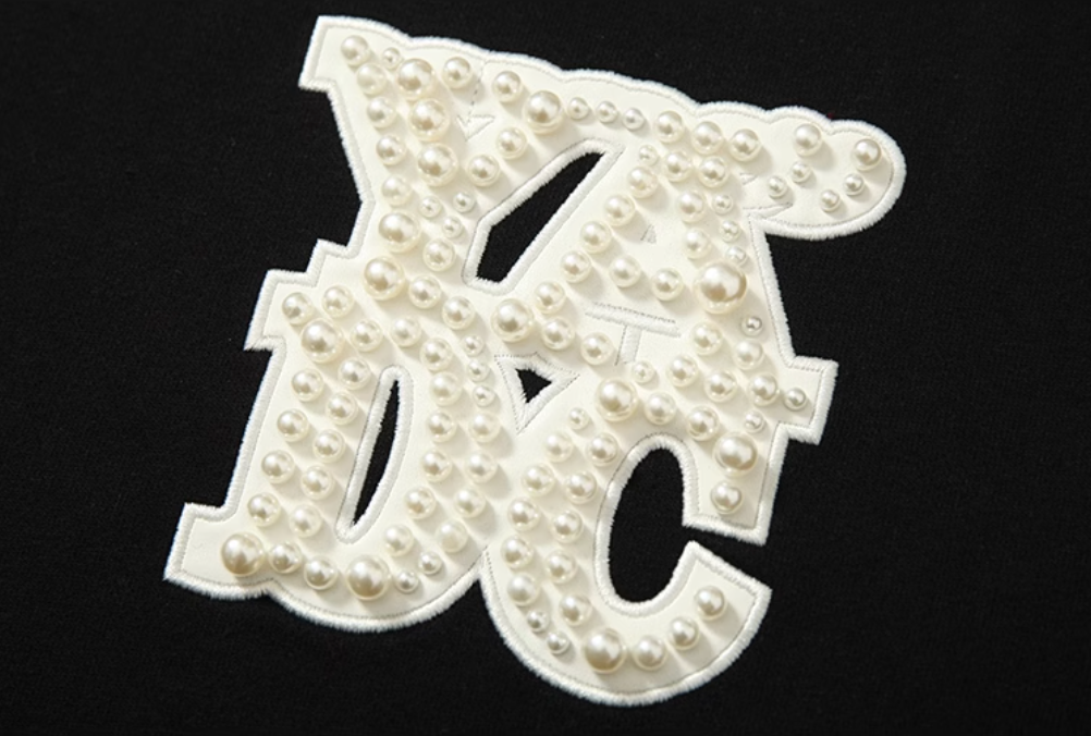 YADcrew Pearl Leather Logo Sweatshirt
