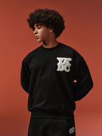 YADcrew Pearl Leather Logo Sweatshirt