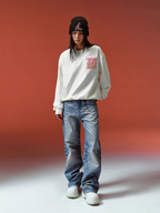 YADcrew Pearl Leather Logo Sweatshirt