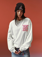 YADcrew Pearl Leather Logo Sweatshirt