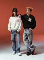 YADcrew Pearl Leather Logo Sweatshirt