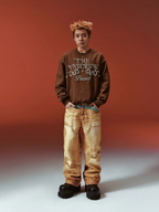YADcrew Pearl-Embellished Snake Shadow Pattern Sweatshirt