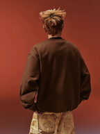 YADcrew Pearl-Embellished Snake Shadow Pattern Sweatshirt
