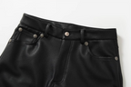 YADcrew Leather Rivet Flare Pants