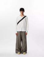 JHYQ Lightweight Striped V-neck Jacquard Knit Sweater