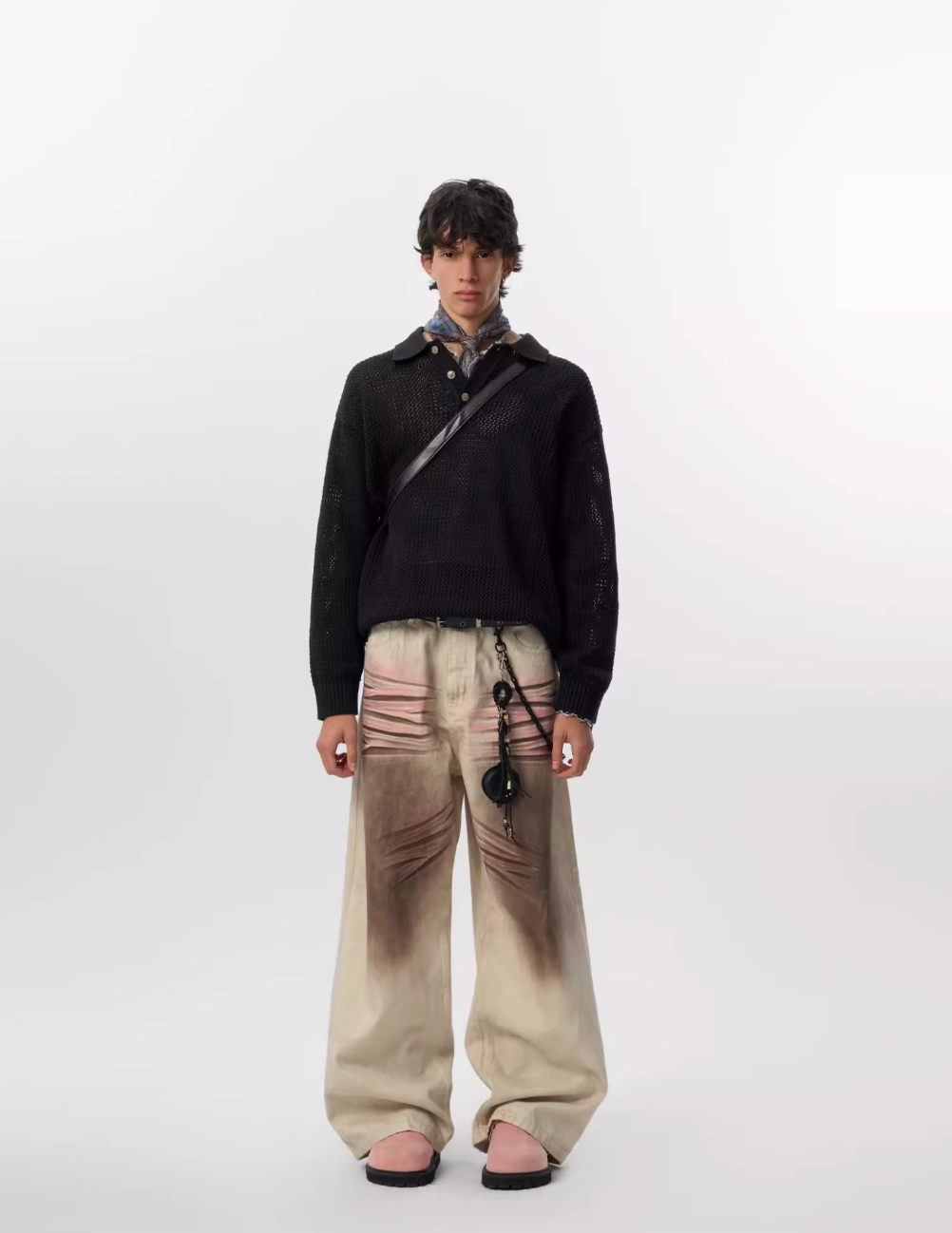 JHYQ Lightweight Jacquard Polo Knit Sweater