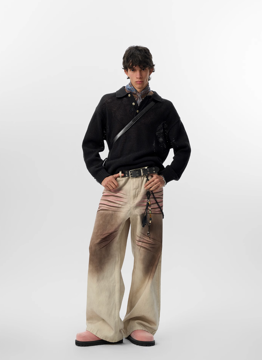 JHYQ Lightweight Jacquard Polo Knit Sweater