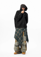 JHYQ Letter Printed Double Zip Hoodie