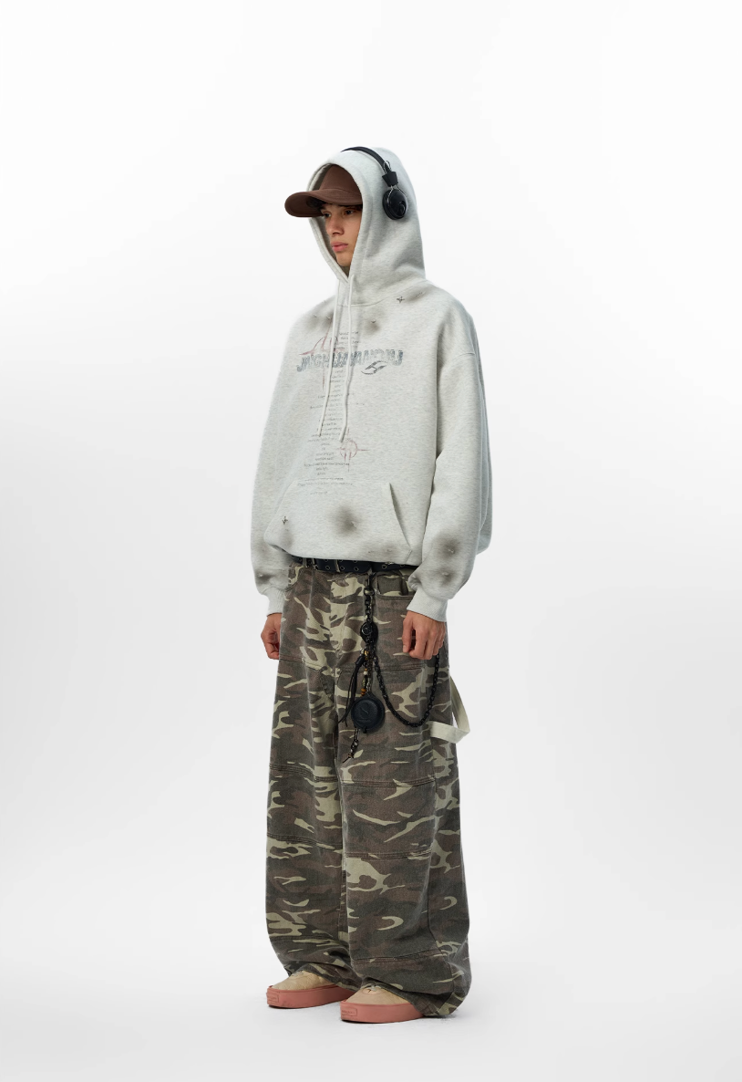 JHYQ Star Rivets and Letter Print Hoodie