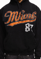 MHARF Black Vintage Printed Hoodie