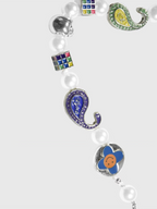 AWE Cross Petal Skull Smiley Face Pearl Necklace