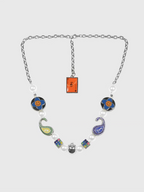 AWE Cross Petal Skull Smiley Face Pearl Necklace