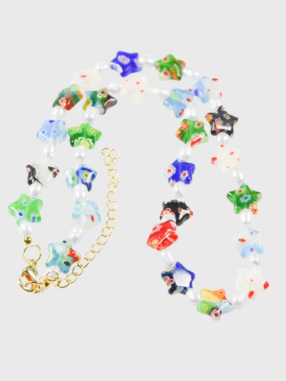 AWE Colorful Flower Star Pearl Necklace