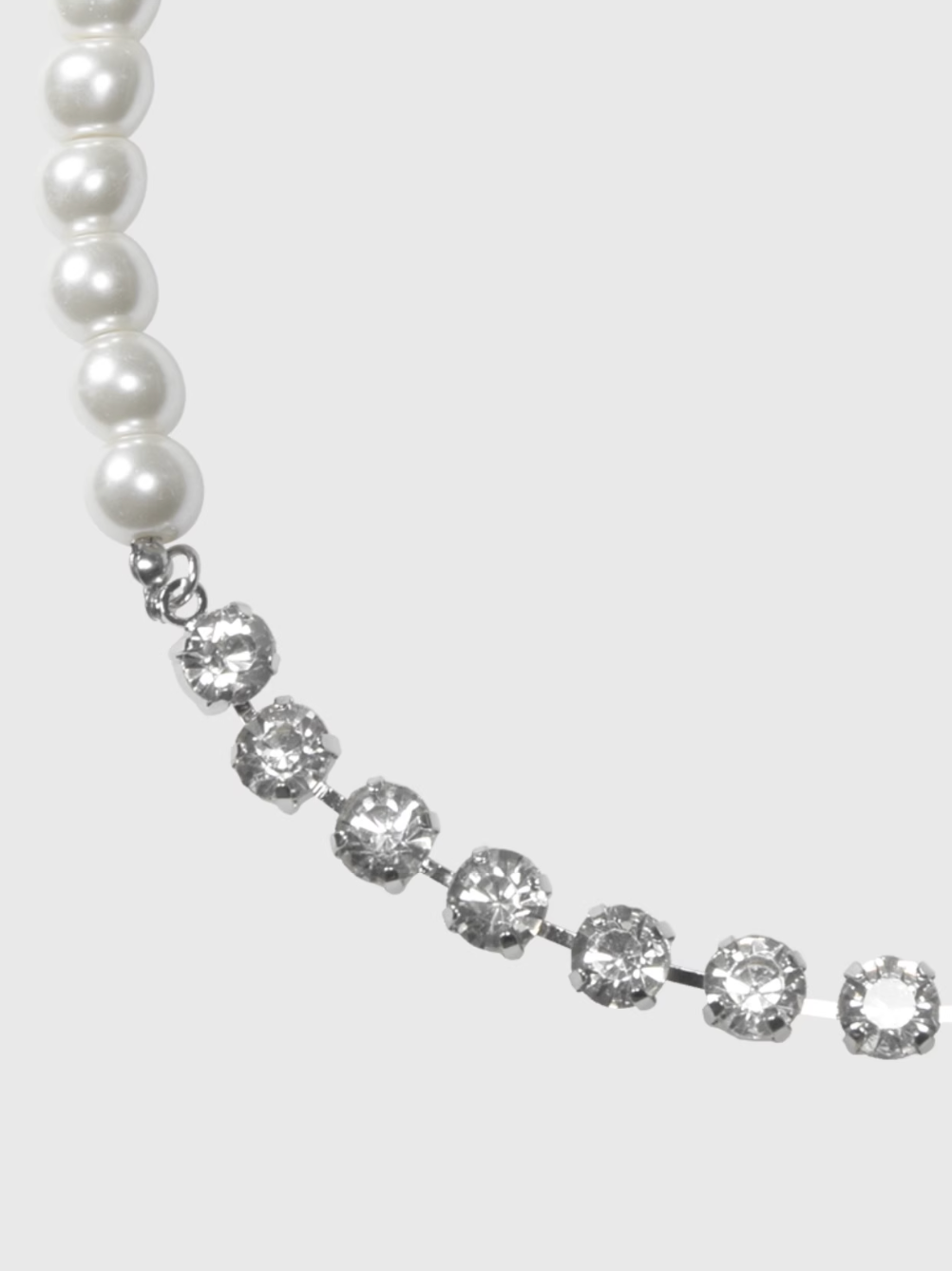 AWE Pearl Rhinestone Chain Necklace