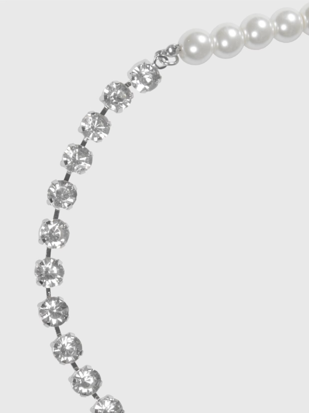 AWE Pearl Rhinestone Chain Necklace