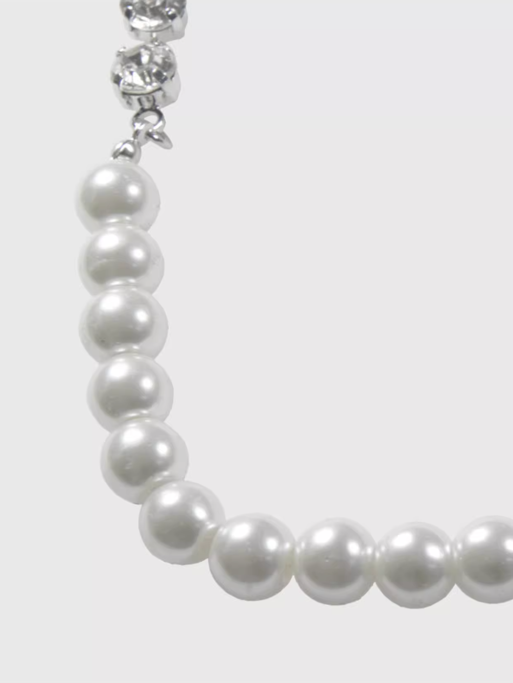 AWE Pearl Rhinestone Chain Necklace