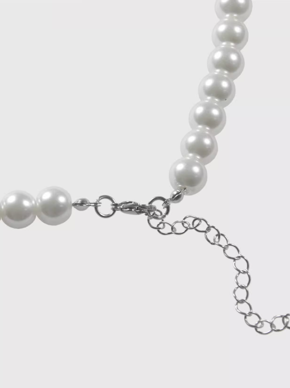 AWE Pearl Rhinestone Chain Necklace