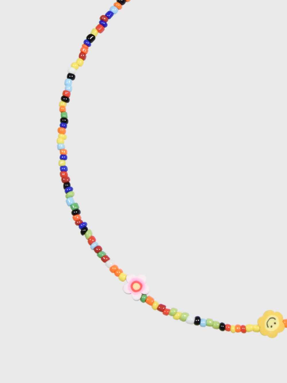 AWE Colorful Bead Smiley Flower Necklace