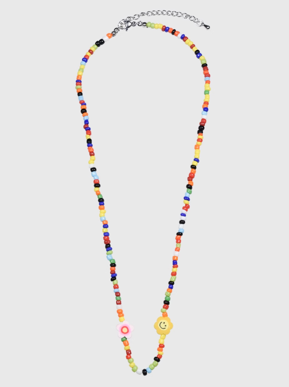 AWE Colorful Bead Smiley Flower Necklace