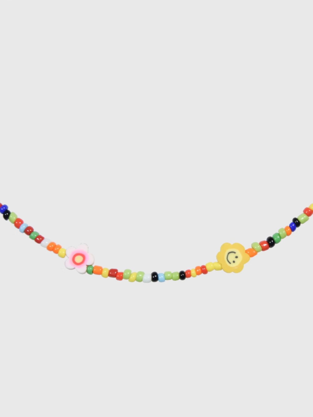 AWE Colorful Bead Smiley Flower Necklace