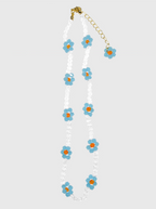 AWE Crystal Beaded Flower Necklace