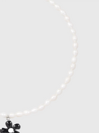AWE Black Sunflower Pendant Pearl Necklace