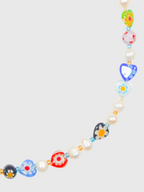 AWE Colorful Love Heart Beaded Pearl Necklace