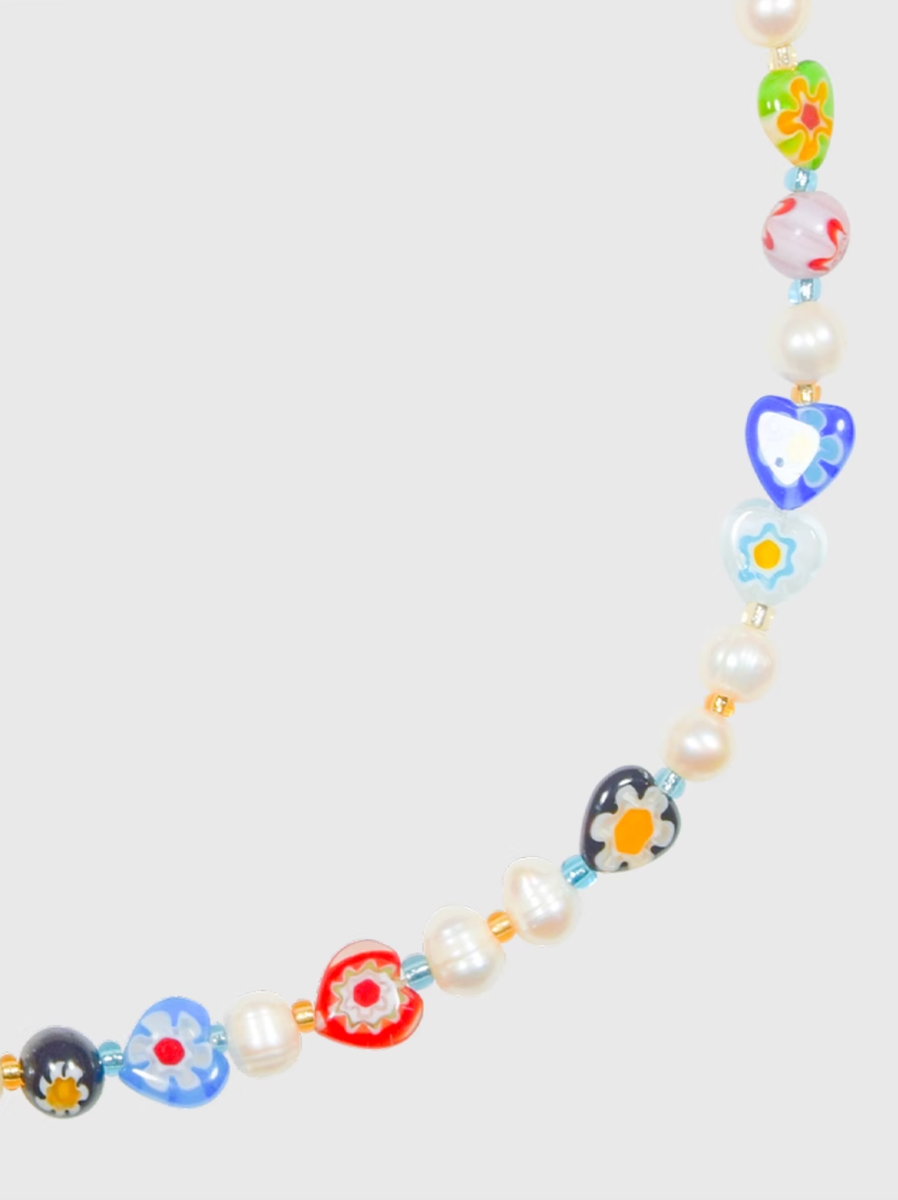 AWE Colorful Love Heart Beaded Pearl Necklace