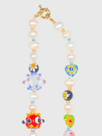 AWE Colorful Love Heart Beaded Pearl Necklace