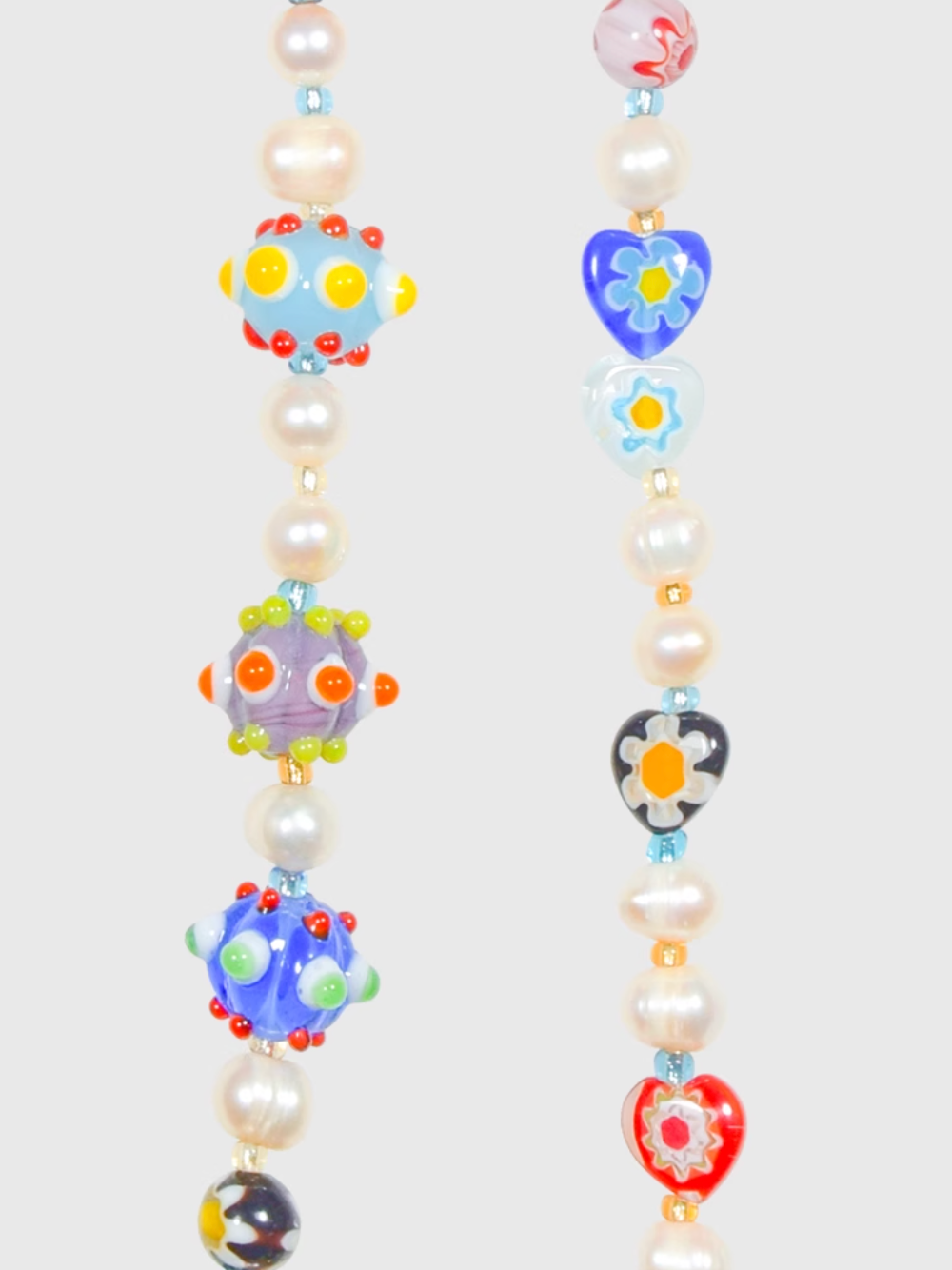 AWE Colorful Love Heart Beaded Pearl Necklace