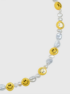 AWE Smiley Face Beaded Pearl Necklace