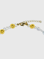 AWE Smiley Face Beaded Pearl Necklace