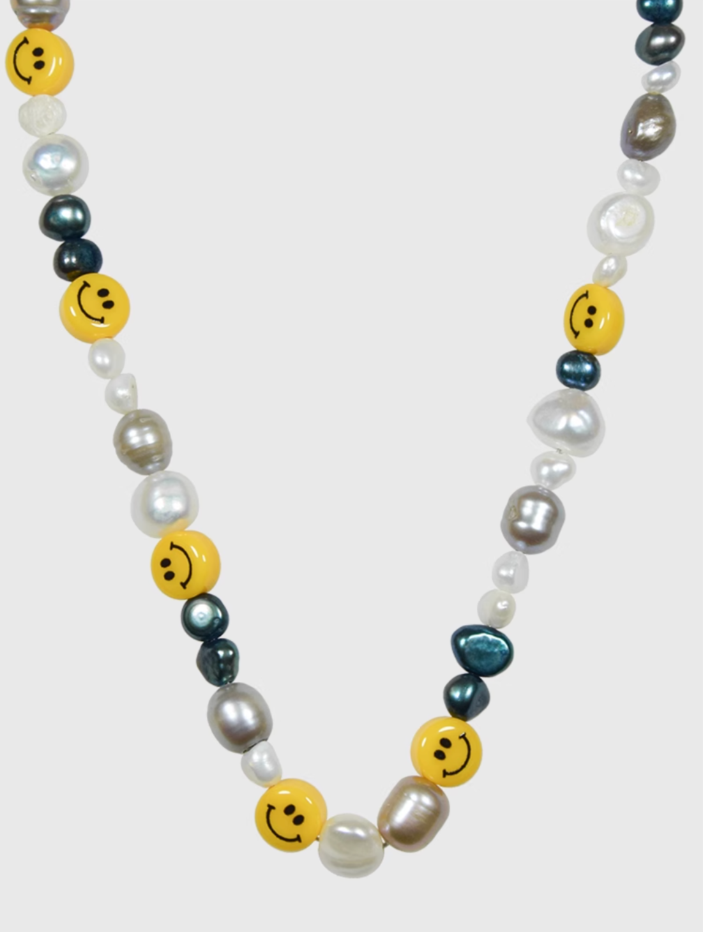 AWE Smiley Face Beaded Pearl Necklace