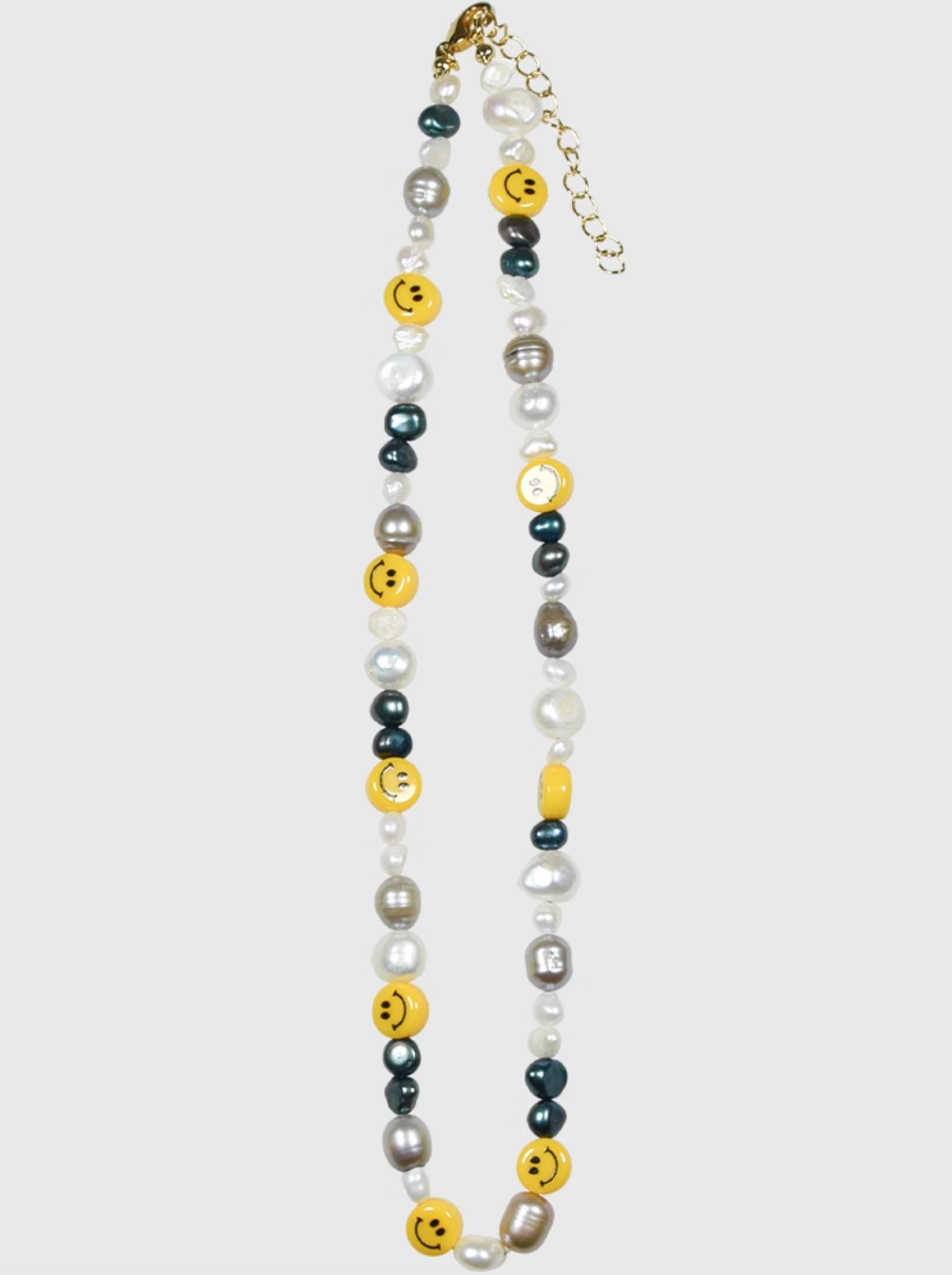 AWE Smiley Face Beaded Pearl Necklace