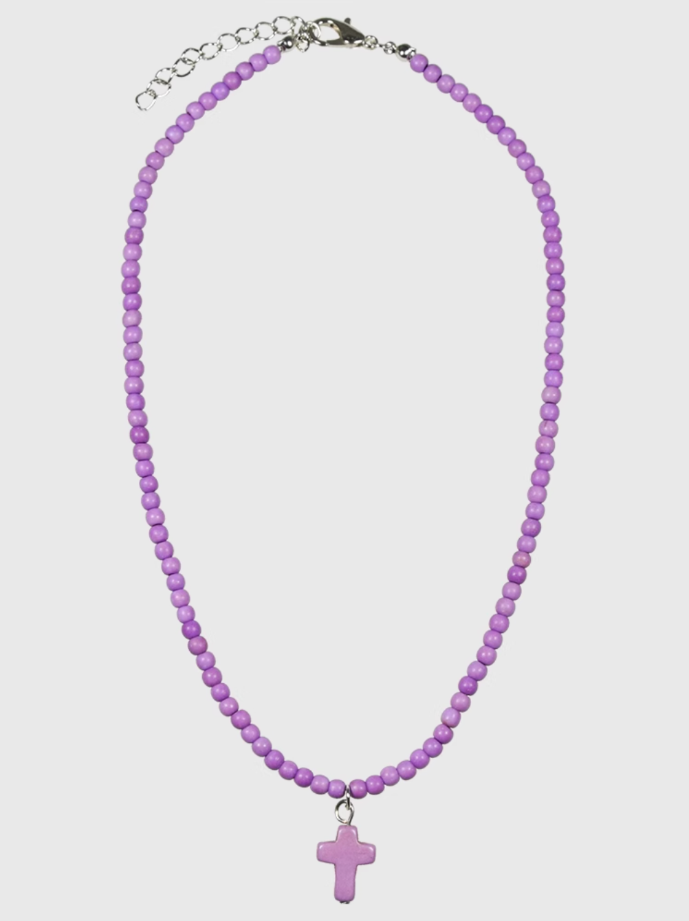 AWE Stone Beads Cross Necklace