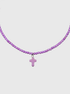 AWE Stone Beads Cross Necklace