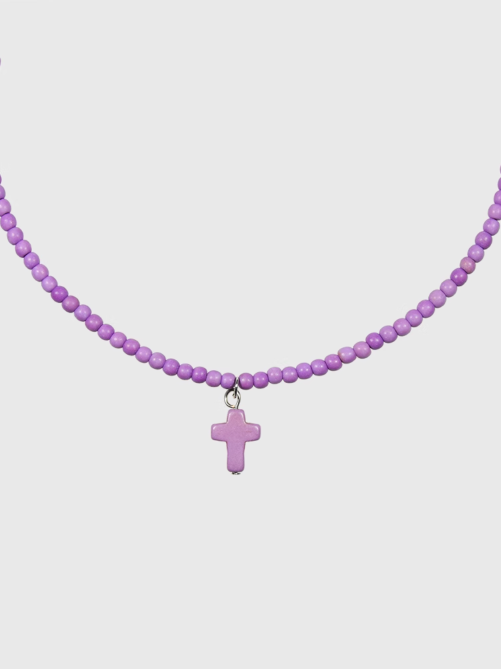 AWE Stone Beads Cross Necklace