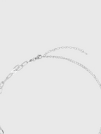 AWE Diamond Pin Black Heart Chain Necklace