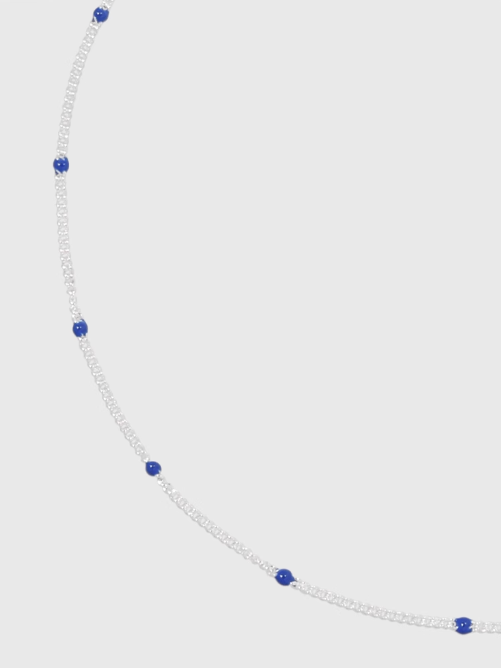 AWE Blue Bean Silver Chain Necklace