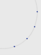 AWE Blue Bean Silver Chain Necklace